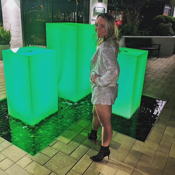 Pants & Jumpsuits Champagne Sparkle Romper Poshmark